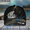 BlueJose Fishing Reaper Dark American Flag Personalized Name Classic 3D Cap (13 Breeds)