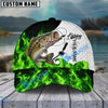 BlueJose Fishing Water Green Flame White Scale Personalized Name Classic 3D Cap (13 Breeds)