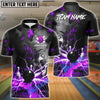 BlueJose Bowling And Pins Volcano Lava Explosion Lightning Customized Name, Team Name 3D Shirt (4 Colors)