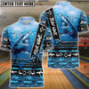 BlueJose Bowling And Pins Fury Shark Multicolor Customized Name 3D Shirt (4 Colors)
