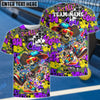 BlueJose Personalized Street Graffiti Skull Pickleball Name & Team Name 3D Shirts (4 Colors)