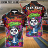 BlueJose Bowling Panda Graffiti Street Art Customized Name, Team Name 3D Shirt (4 Colors)