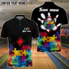 BlueJose Bowling And Pins Autism Awareness Customized Name, Team Name 3D Shirt (2 Colors)