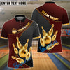 BlueJose Bowling And Pins Royal Crown Customized Name 3D Shirt (6 Colors)