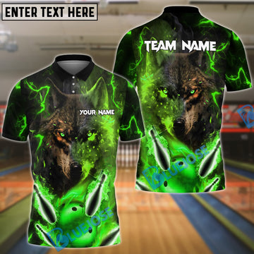 BlueJose Bowling And Pins Lightning Wolf Customized Name 3D Shirt (6 Colors)