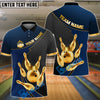 BlueJose Bowling And Pins Royal Crown Customized Name 3D Shirt (6 Colors)