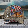 BlueJose Hagre Zumjyre Deer Hunting American Flag Multicolor Personalized Name 3D Cap