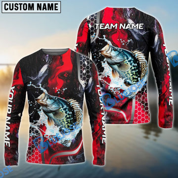 Bluejose Crappie Fishing Red Thunder Custom Name & Team Name 3D Shirts