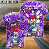 BlueJose Bowling & Pins Trust Your Madness Angry Rooster Graffiti Customized Name, Team Name 3D Shirt (4 Colors)