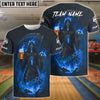 BlueJose Bowling Grim Reaper Beer Flame Customized Name, Team Name 3D Shirt (4 Colors)