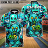 BlueJose Bowling And Pins Zombie Teddy Cartoon Customized Name, Team Name 3D Shirt (4 Colors)