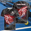 BlueJose Pickleball Ball Fire Flame Customized Name 3D Shirt (4 Colors)