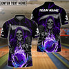 BlueJose Bowling And Pins Reaper Flame Customized Name 3D Shirt (4 Colors)