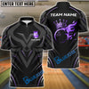 BlueJose Bowling Golden Royal Flame Customized Name, Team Name 3D Shirt (4 Colors)