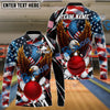 BlueJose Bowling American Eagle Patriotic USA Flag Strike Ball Design Personalized Name, Team Name 3D Shirt
