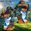 BlueJose Golf Funny Shark Graffiti Customized Name, Team Name 3D Shirts (4 Colors)
