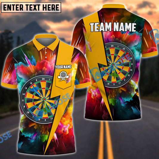 BlueJose Dartboard Colorful Smoke Personalized Name, Team Name Shirt