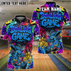BlueJose Bowling And Pins Graffiti Colorful Bunny Customized Name, Team Name Shirt (4 Colors)