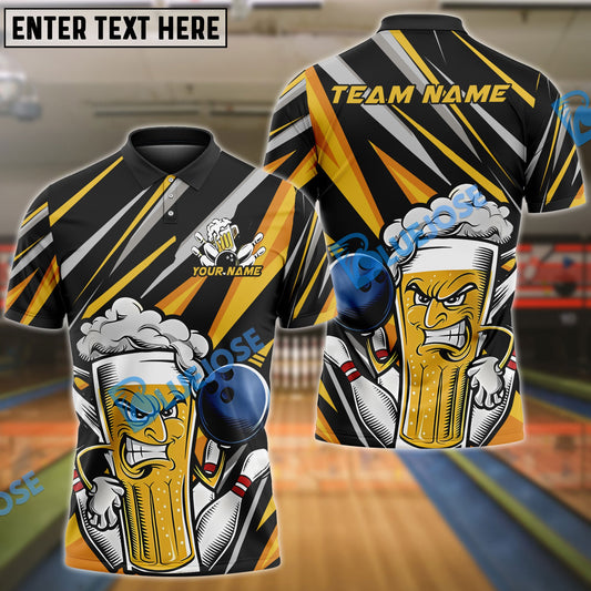 BlueJose Bowling And Pins Funny Beer Customized Name 3D Shirt (4 Colors)