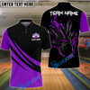 BlueJose Bowling And Pins Basic Black Personalized Shirt (4 Colors)