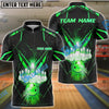 BlueJose Bowling And Pins Gold Light Customized Name 3D Shirt (6 Colors)