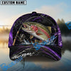 BlueJose Fishing Purple Lightning Rod Splash Personalized Name Classic 3D Cap Personalized Cap (13 Breeds)