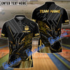 BlueJose Bowling And Pins Black Flaming Multicolor Customized Name 3D Shirt (4 Colors)