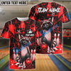 BlueJose Bowling & Pins Cool Racoon Grunge Splatter Art Customized Name, Team Name 3D Shirt (4 Colors)