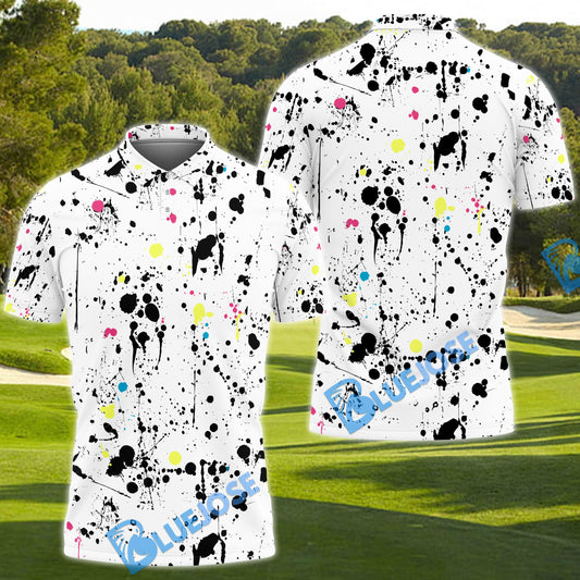 BlueJose Golf Abstract Splatter Customized Name, Team Name 3D Shirt