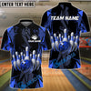 BlueJose Bowling And Pins Color Diamond Customized Name 3D Shirt ( 4 Colors )