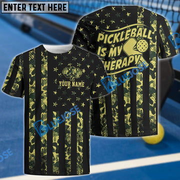 BlueJose Camo Olive-Cream 3D American Flag Personalized Name, Team Name Unisex Shirt