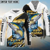 Bluejose Tuna Fishing Hook Graphic & Jumping Fish Art Custom Name & Team Name Shirt For Kids