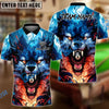 BlueJose Billiards 8 Ball Wolf Double Flame Personalized Name, Team Name Unisex Shirt (4 Colors)