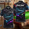 BlueJose Billiards 8 Ball Hell Flame Shark Personalized Name, Team Name Unisex Shirt ( 4 Colors )