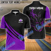 BlueJose Bowling And Pins Basic Black Personalized Shirt (4 Colors)