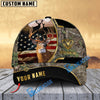 BlueJose Deer Hunting American Flag Version Golden Line Pattern Multicolor Personalized Cap