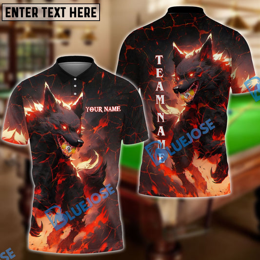 BlueJose Billiards 9 Ball Fierce Dog Art Personalized Name Shirt