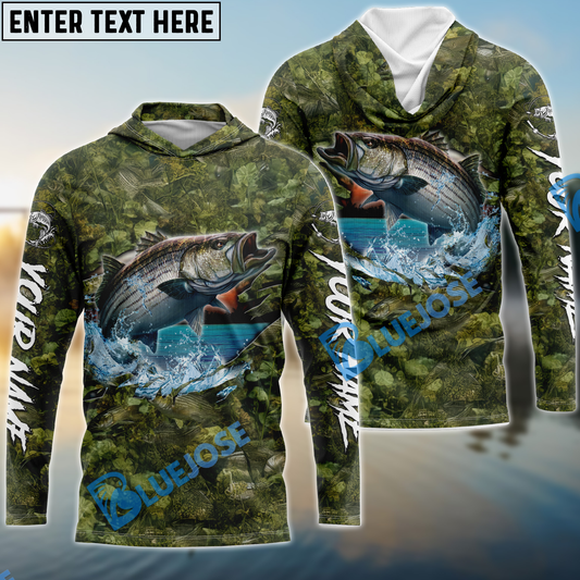 Bluejose Stripe Bass Fishing Camouflage Custom Name Shirts