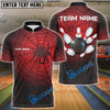 BlueJose Bowling And Pins Spider Web Customized Name, Team Name 3D Shirt (4 Colors)