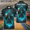 BlueJose Bowling Grim Reaper Beer Flame Customized Name, Team Name 3D Shirt (4 Colors)