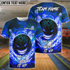 BlueJose Bowling And Pins Angry Flame Customized Name, Team Name 3D Shirt (4 Colors)