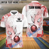 BlueJose Bowling And Pins Diamond Link Customized Name 3D Shirt
