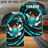 BlueJose Bowling And Pins Wave Sea Customized Name, Team Name 3D Shirt (4 Colors)