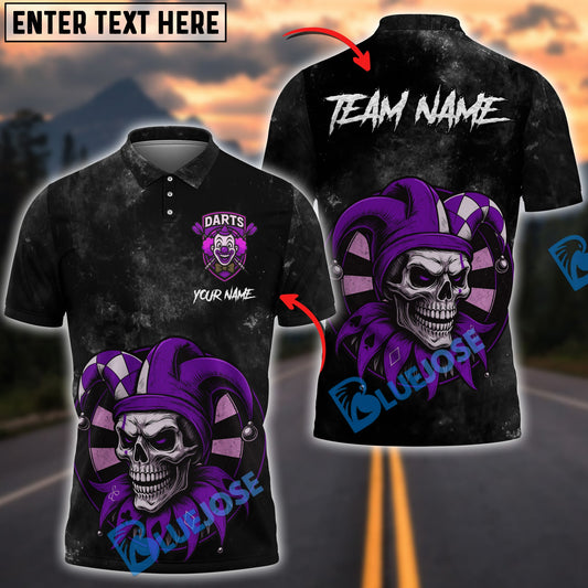 BlueJose Darts Joker Skull Master Personalized Name, Team Name Shirt (4 Colors)