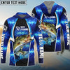 Bluejose Bass Fishing Blue Galaxy Custom Name Fishing Windbreaker Jacket