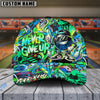 BlueJoses Bowling And Pins Never Give Up Graffiti Pattern Personalized Name Cap
