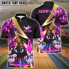 BlueJose Bowling And Pins Royal Flames Customized Name, Team Name 3D Shirt (4 Colors)