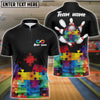 BlueJose Bowling And Pins Autism Awareness Customized Name, Team Name 3D Shirt (2 Colors)