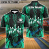 BlueJose Bowling And Pins Color Diamond Multicolor Customized Name 3D Shirt (4 Colors)