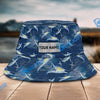 BlueJose Marlin Fish Pattern Custom Name Bucket Hat